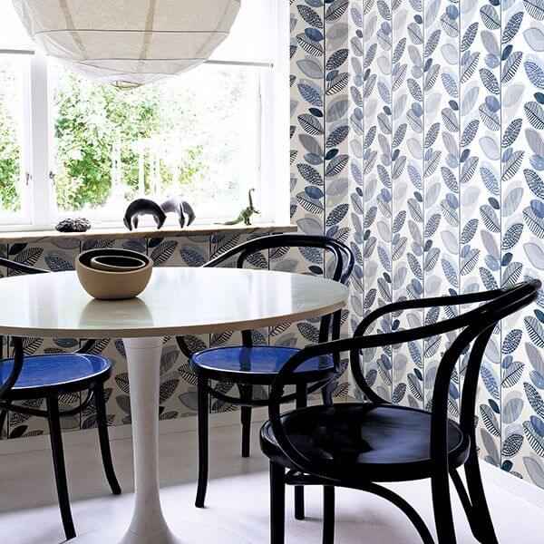 Nyssa Blue Leaves Wallpaper - York Wallcoverings - 2904-25682 - York Wallcoverings Wallpaper