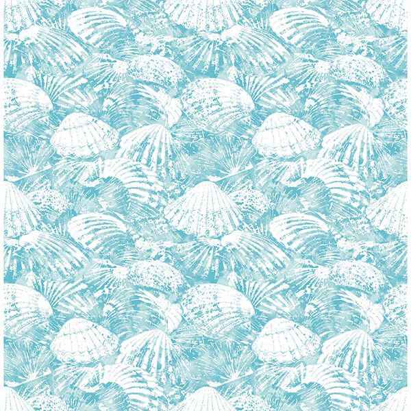 Surfside Aqua Shells Wallpaper - York Wallcoverings - 2904-25688