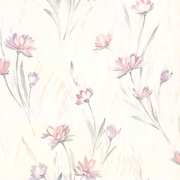 Gloria Eggshell Floral Wallpaper - York Wallcoverings - 2904-37400 - York Wallcoverings Wallpaper