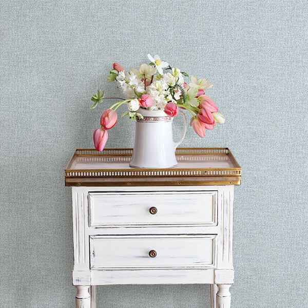 Waylon Blue Faux Fabric Wallpaper - York Wallcoverings - 3119-13525 - York Wallcoverings Wallpaper