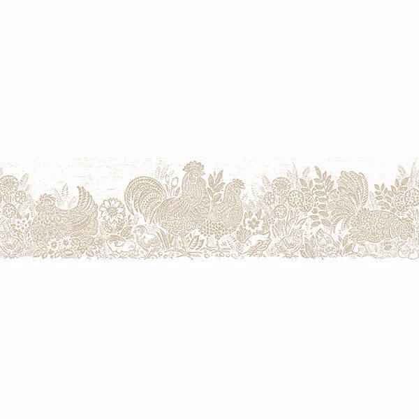 Parton Beige Chicken Wallpaper - York Wallcoverings - 3119-13553B