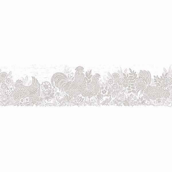 Parton Light Grey Chicken Wallpaper - York Wallcoverings - 3119-13554B