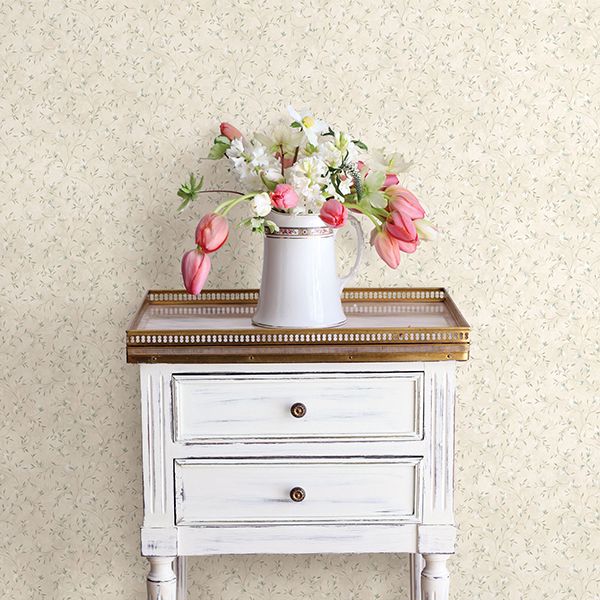 eleanor-light-grey-folk-botanical-trail-wallpaper-york-wallcoverings-3119-21616 - York Wallcoverings Wallpaper