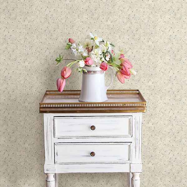 Eleanor Beige Folk Botanical Trail Wallpaper - York Wallcoverings - 3119-216113 - York Wallcoverings Wallpaper