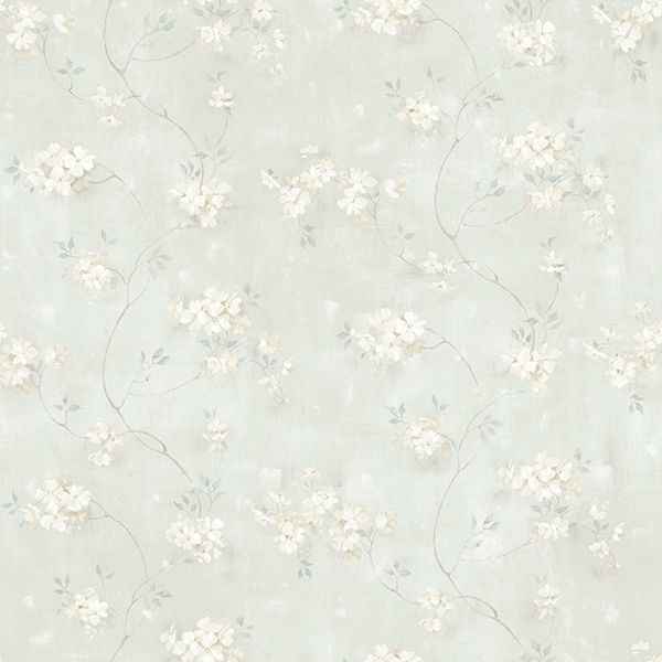 Braham Teal Floral Trail Wallpaper - York Wallcoverings - 3119-441013