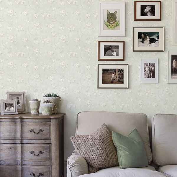 Braham Teal Floral Trail Wallpaper - York Wallcoverings - 3119-441013 - York Wallcoverings Wallpaper
