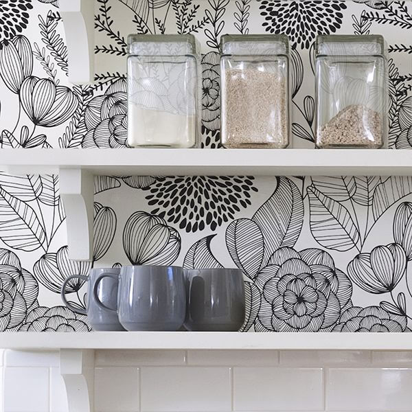 black-secret-garden-peel-and-stick-wallpaper-york-wallcoverings-nus3501 - York Wallcoverings Wallpaper