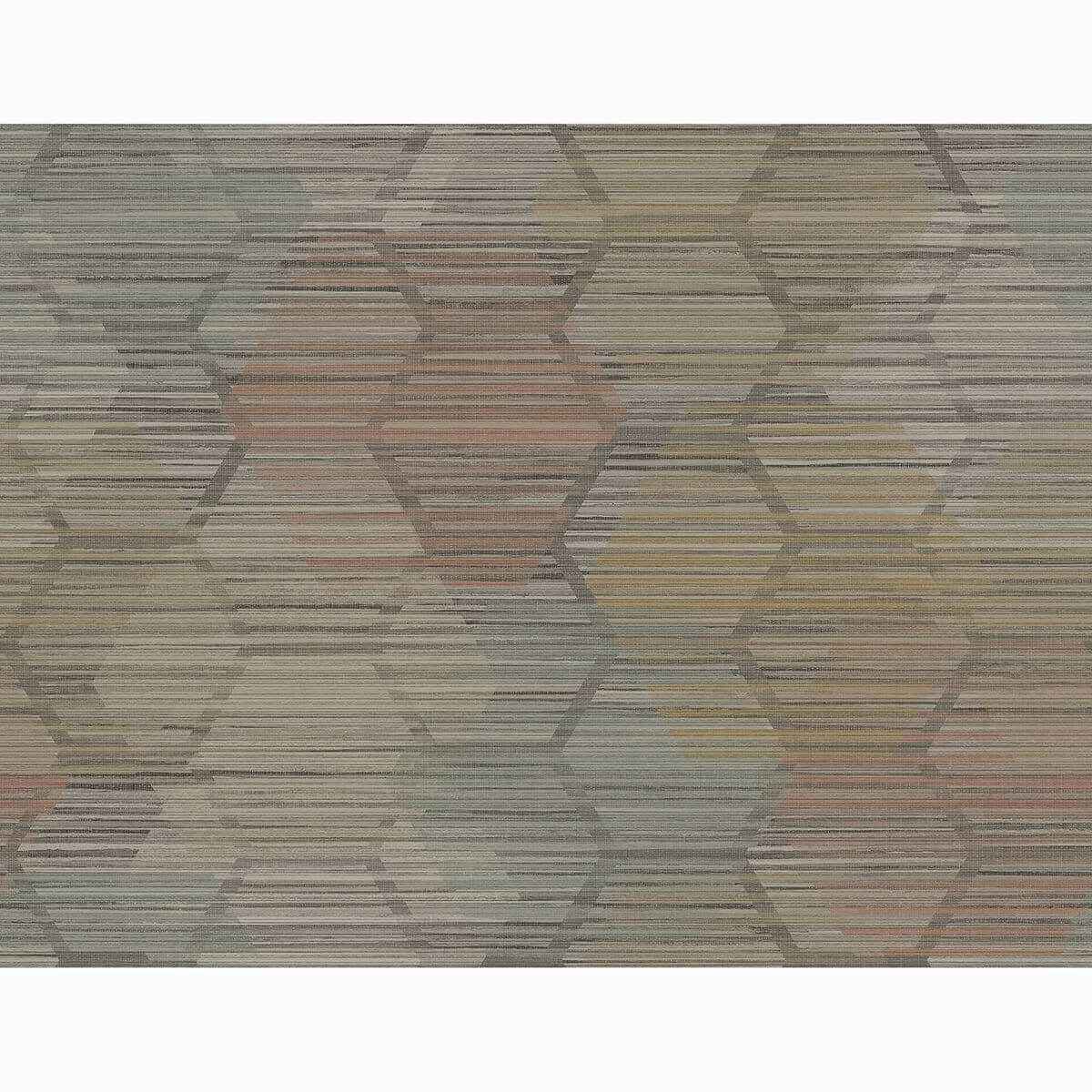 Jabari Brown Geometric Faux Grasscloth Wallpaper - York Wallcoverings - 2949-60515