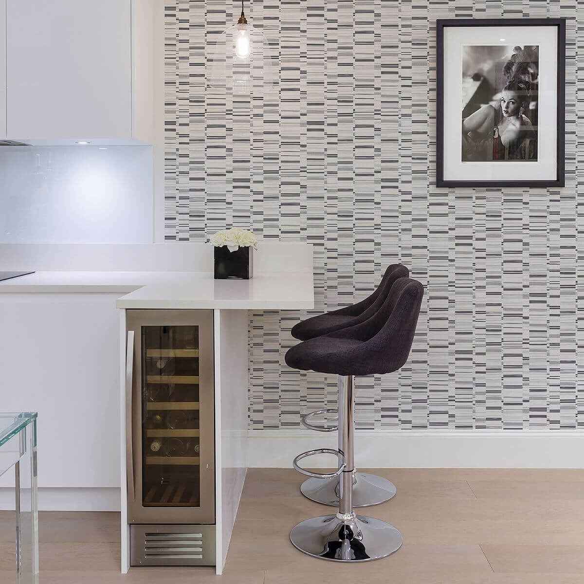 Fresnaye Black Linen Stripe Wallpaper - York Wallcoverings - 2949-60812 - York Wallcoverings Wallpaper