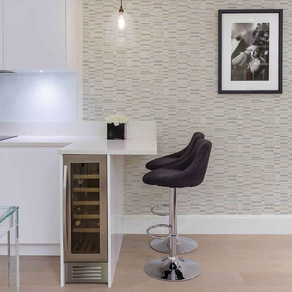 Fresnaye Grey Linen Stripe Wallpaper - York Wallcoverings - 2949-60817 - York Wallcoverings Wallpaper