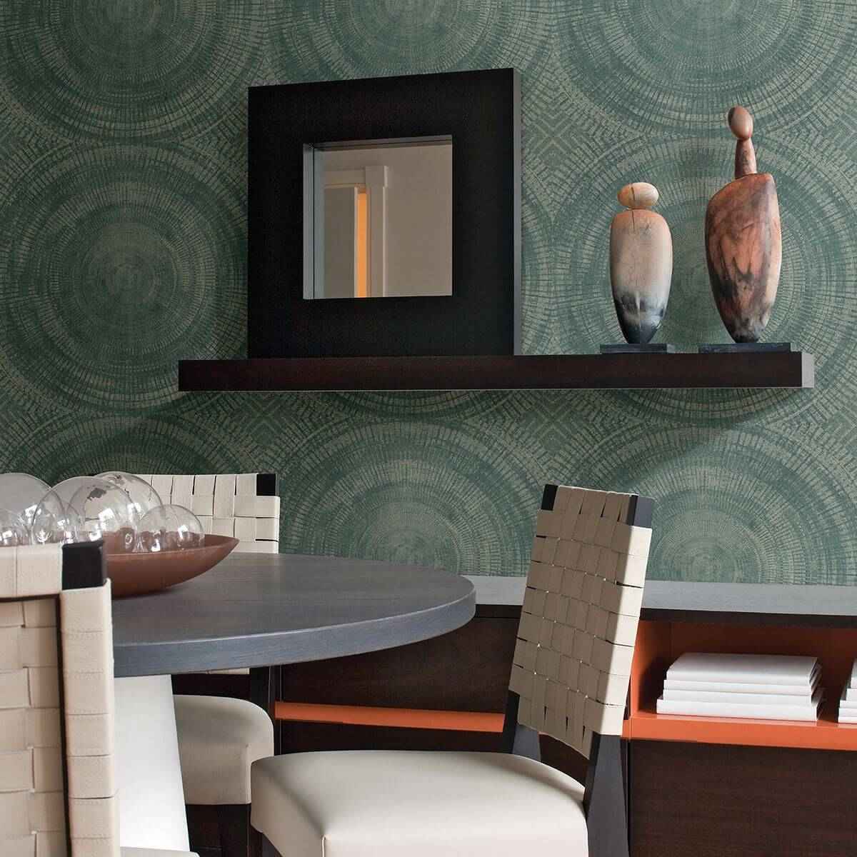 Lalit Teal Medallion Wallpaper - York Wallcoverings - 2949-61114 - York Wallcoverings Wallpaper