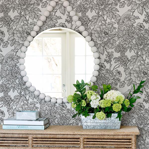 black-white-sudbury-peel-and-stick-wallpaper-york-wallcoverings-nus3544 - York Wallcoverings Wallpaper