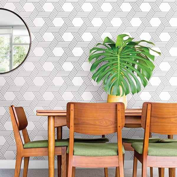 Silver Illusion Peel & Stick Wallpaper - York Wallcoverings - SLS3515 - York Wallcoverings Wallpaper