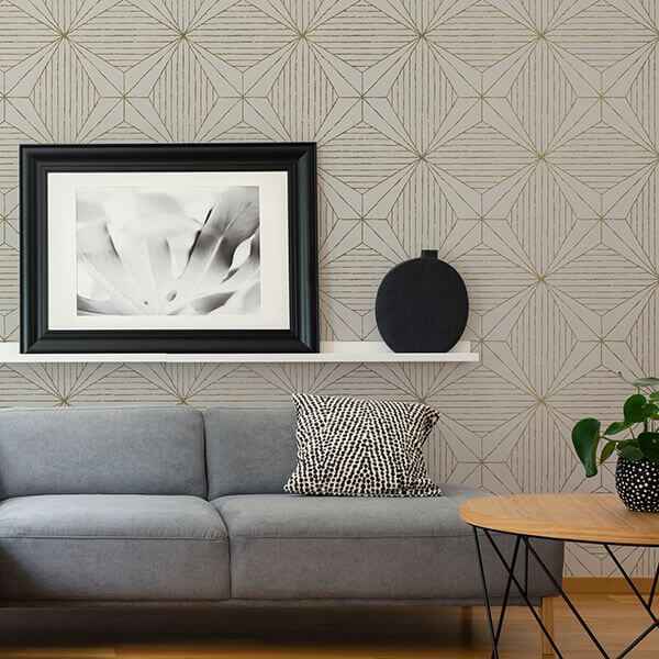 Gold Aurum Self Adhesive Wallpaper - York Wallcoverings - SLS3520 - York Wallcoverings Wallpaper