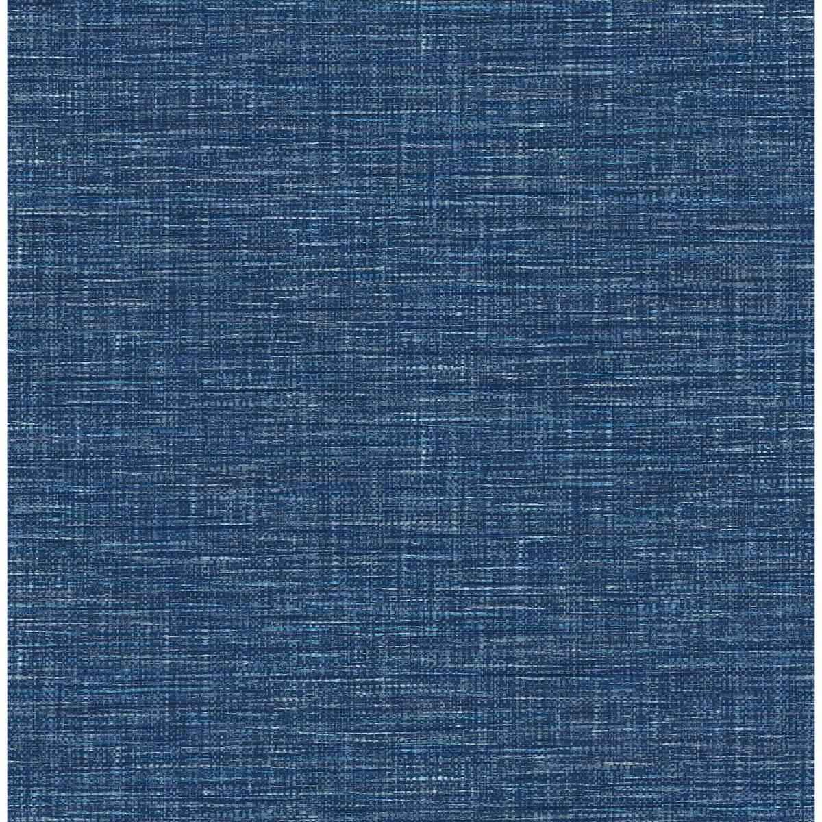 Exhale Dark Blue Faux Grasscloth Wallpaper - York Wallcoverings - 2903-24120