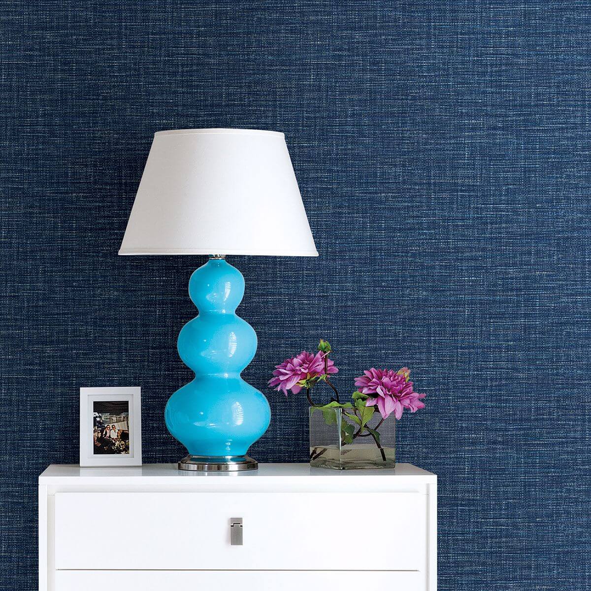 exhale-dark-blue-faux-grasscloth-wallpaper-york-wallcoverings-2903-24120 - York Wallcoverings Wallpaper
