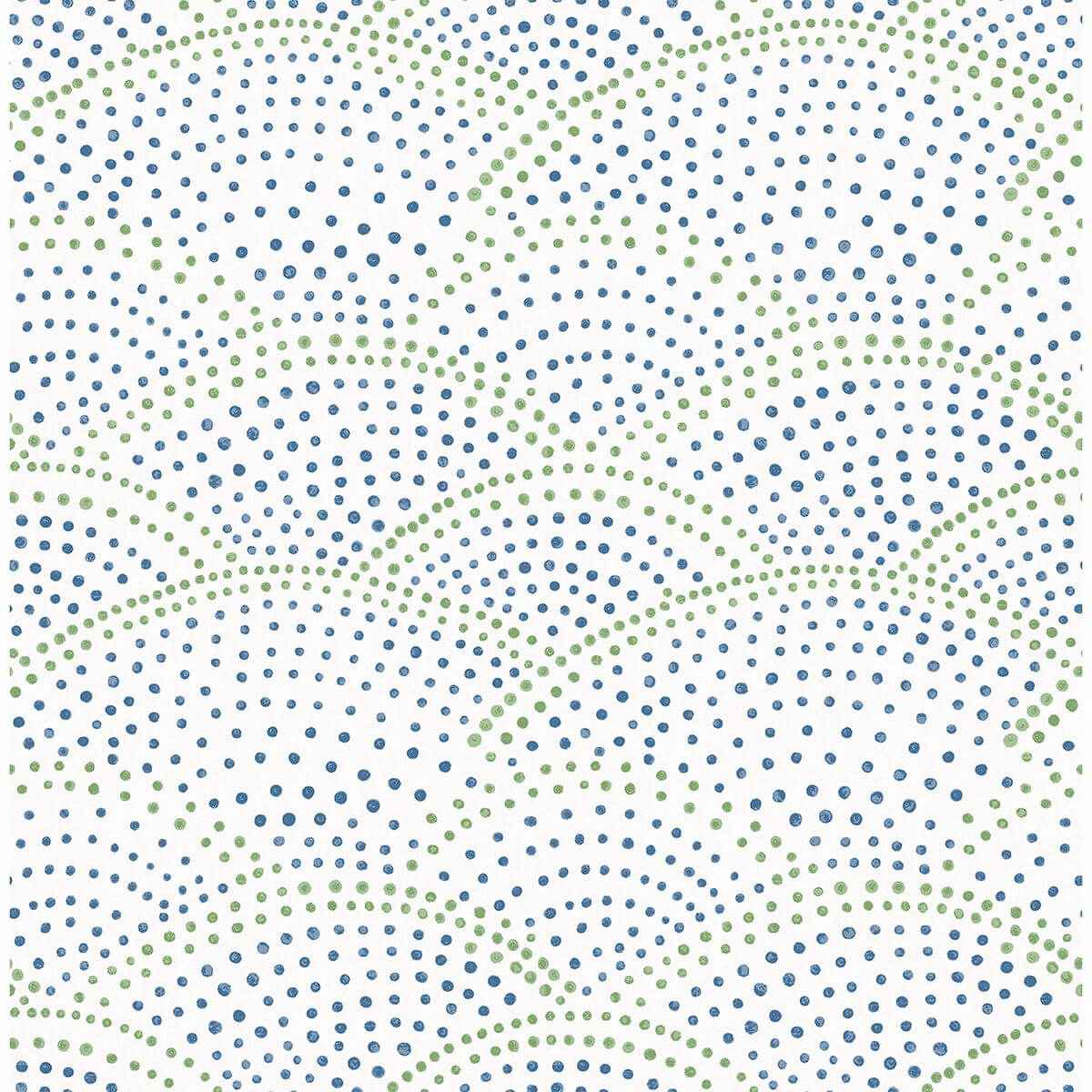 Bennett Blue Dotted Scallop Wallpaper - York Wallcoverings - 2903-25800 - York Wallcoverings Wallpaper