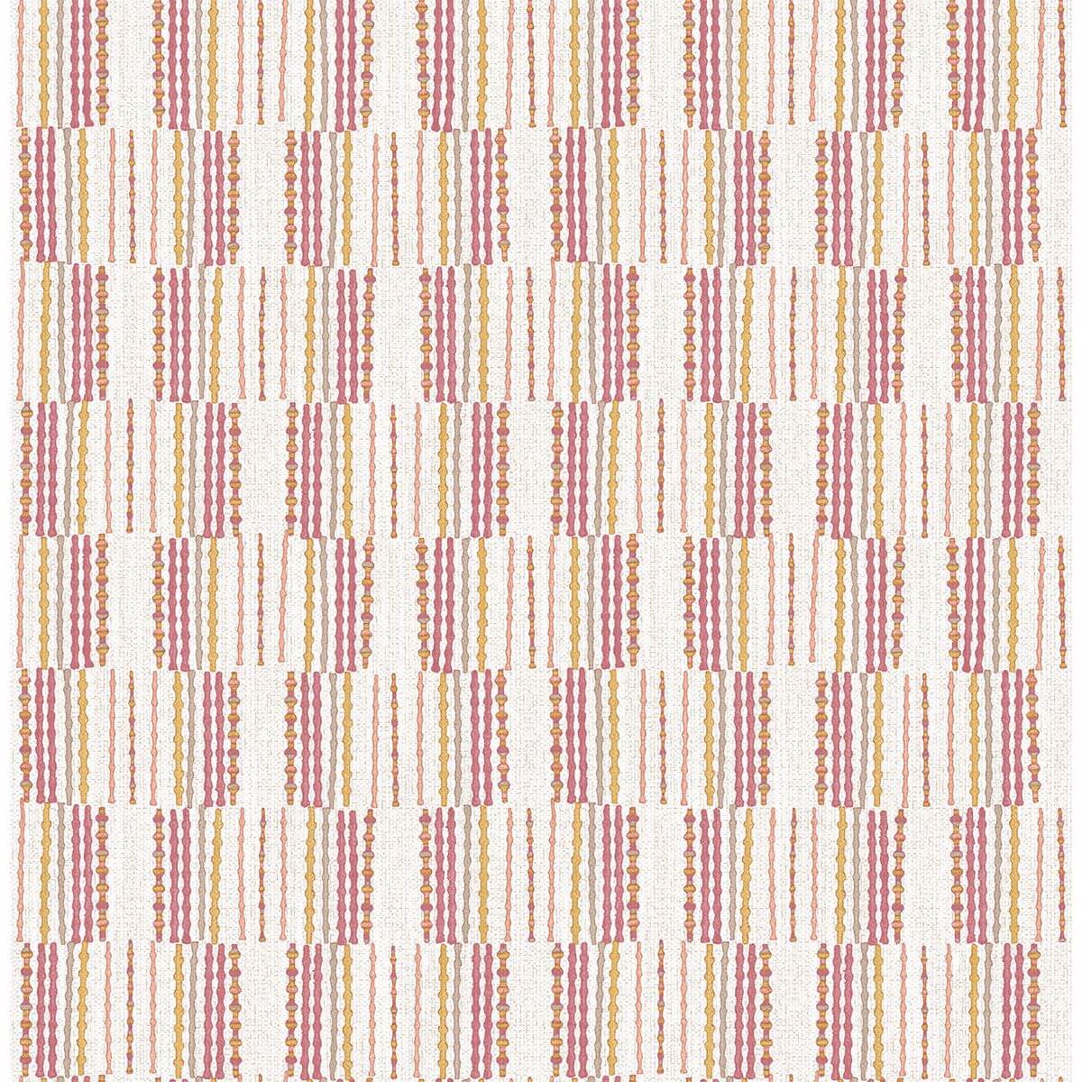 burgen-orange-geometric-linen-wallpaper-york-wallcoverings-2903-25807 - York Wallpaper Wallpaper