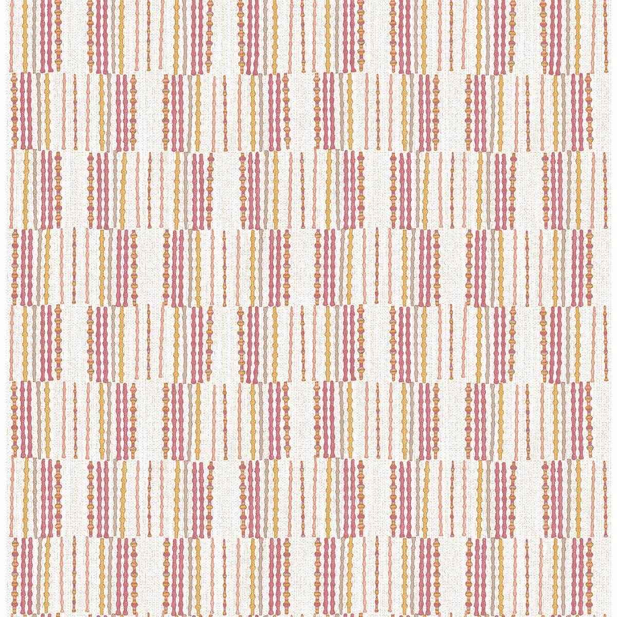 Burgen Orange Geometric Linen Wallpaper - York Wallcoverings - 2903-25807
