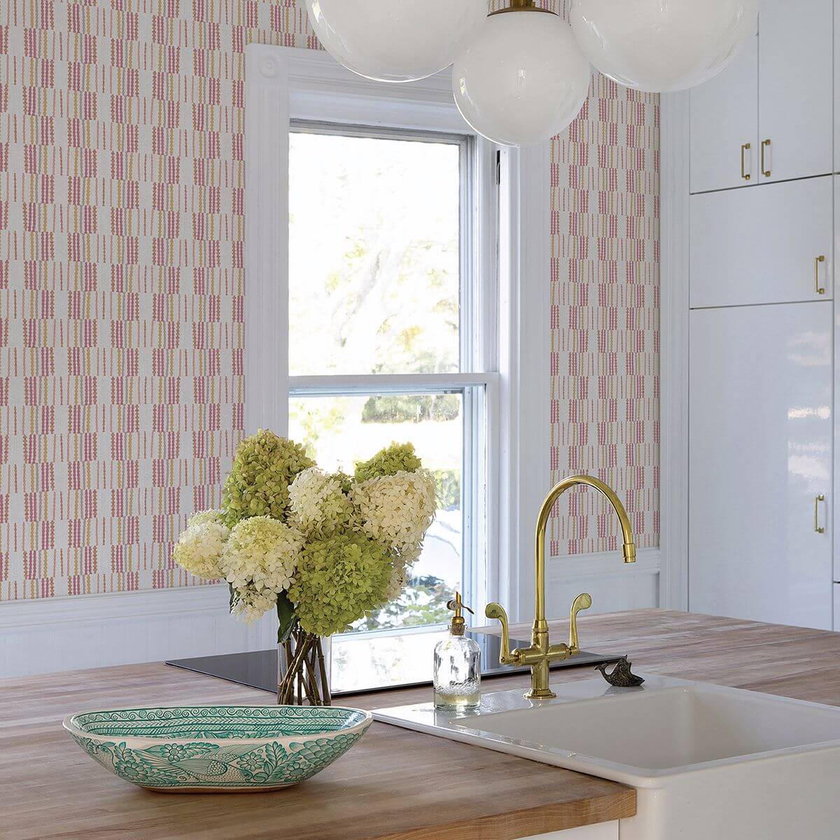 burgen-orange-geometric-linen-wallpaper-york-wallcoverings-2903-25807 - York Wallpaper Wallpaper