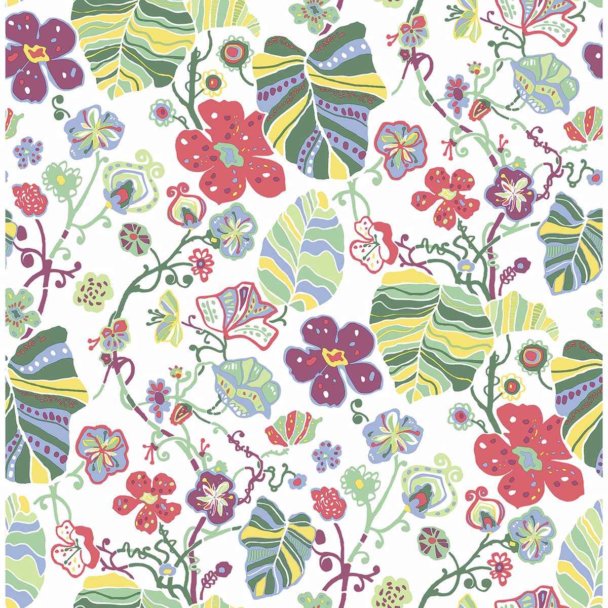 Gwyneth Multicolor Floral Wallpaper - York Wallcoverings - 2903-25808 - York Wallcoverings Wallpaper