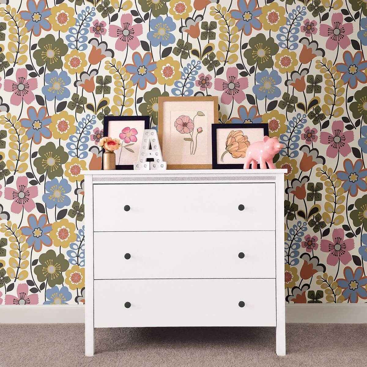 Piper Multicolor Floral Wallpaper - York Wallcoverings - 2903-25825 - York Wallcoverings Wallpaper