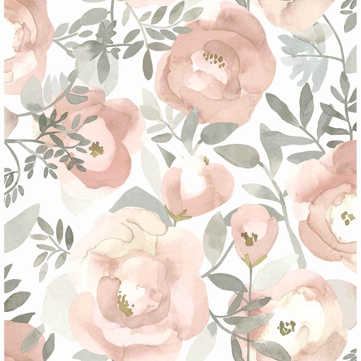Orla Rose Floral Wallpaper - York Wallcoverings - 2903-25838