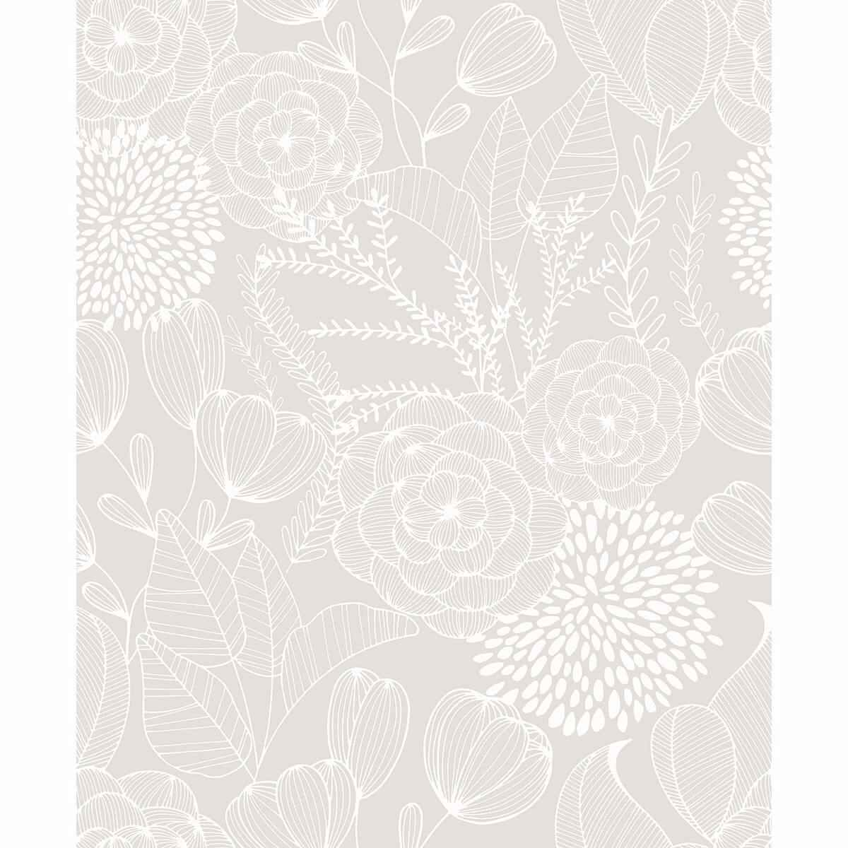 Alannah Bone Bone Botanical Wallpaper - York Wallcoverings - 2903-25858 - York Wallcoverings Wallpaper