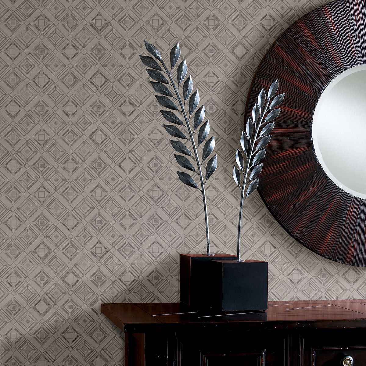 Sonic Light Grey Geometric Wallpaper - York Wallcoverings - 2927-20501 - York Wallcoverings Wallpaper