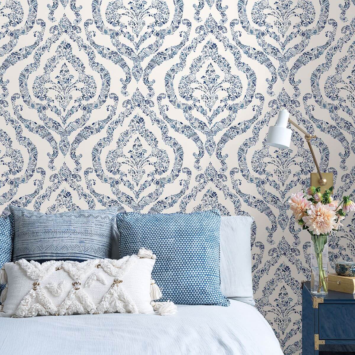 blue-guildford-peel-and-stick-wallpaper-york-wallcoverings-nus3547 - York Wallcoverings Wallpaper