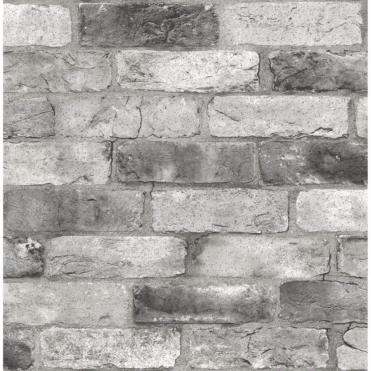 grey-london-brick-peel-and-stick-wallpaper-york-wallcoverings-nus3550 - York Wallcoverings Wallpaper