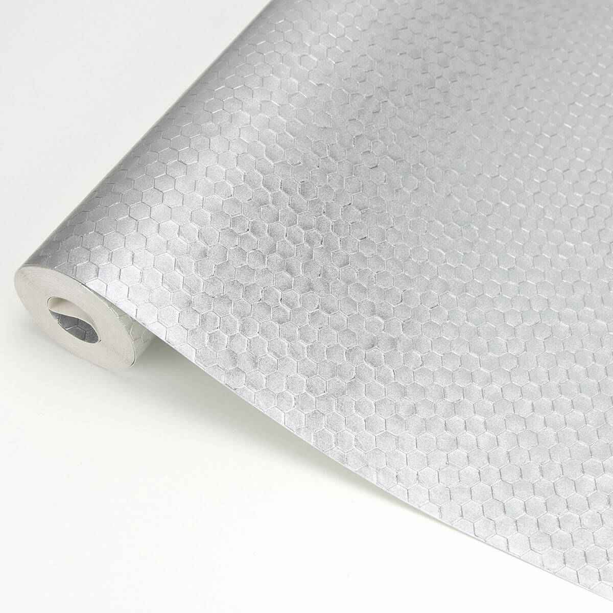 carbon-silver-honeycomb-geometric-wallpaper-york-wallcoverings-2927-42485 - York Wallcoverings Wallpaper