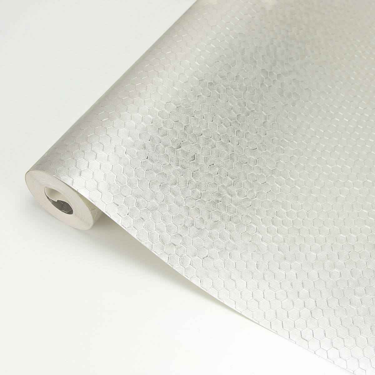 carbon-platinum-honeycomb-geometric-wallpaper-york-wallcoverings-2927-42486 - York Wallcoverings Wallpaper