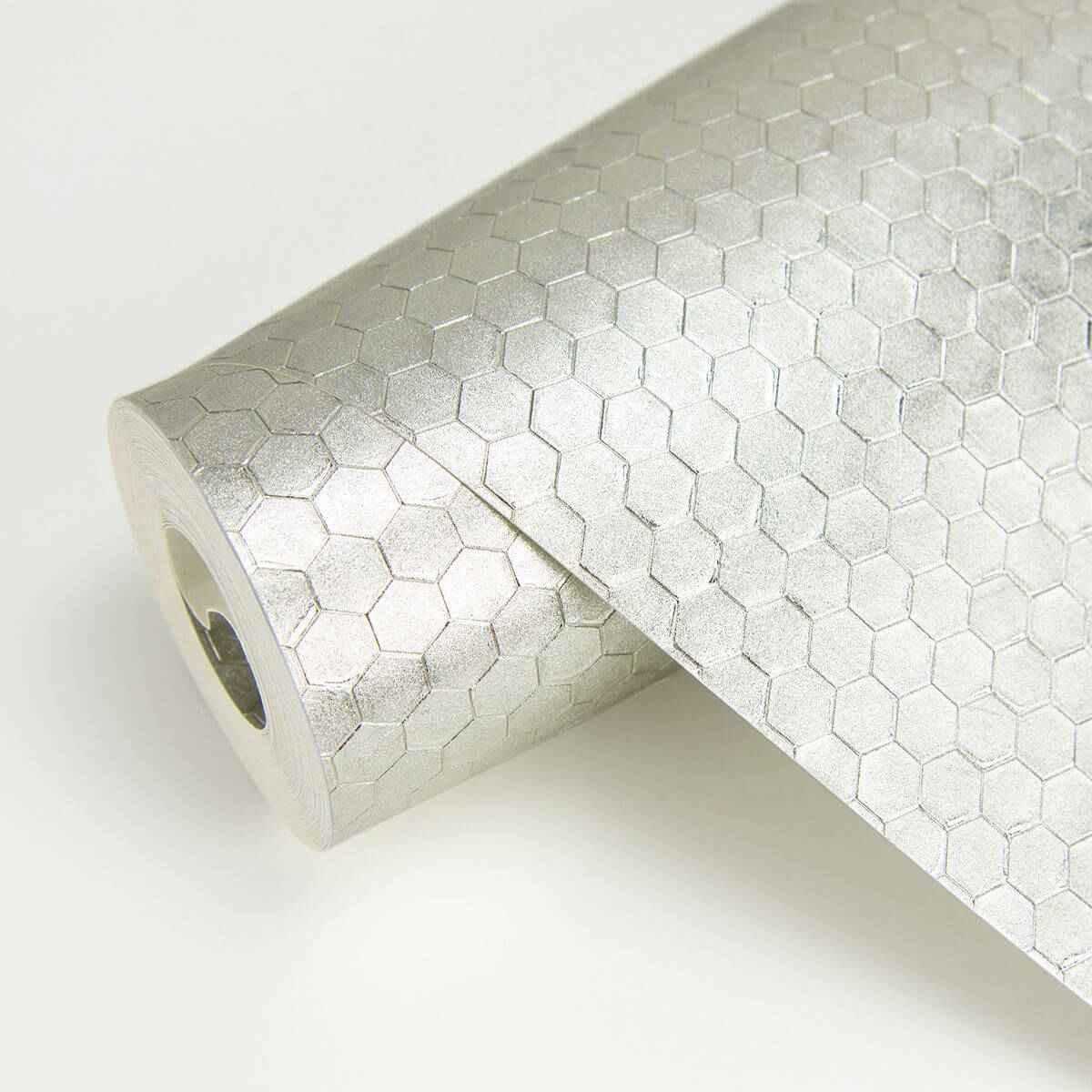 carbon-platinum-honeycomb-geometric-wallpaper-york-wallcoverings-2927-42486 - York Wallcoverings Wallpaper
