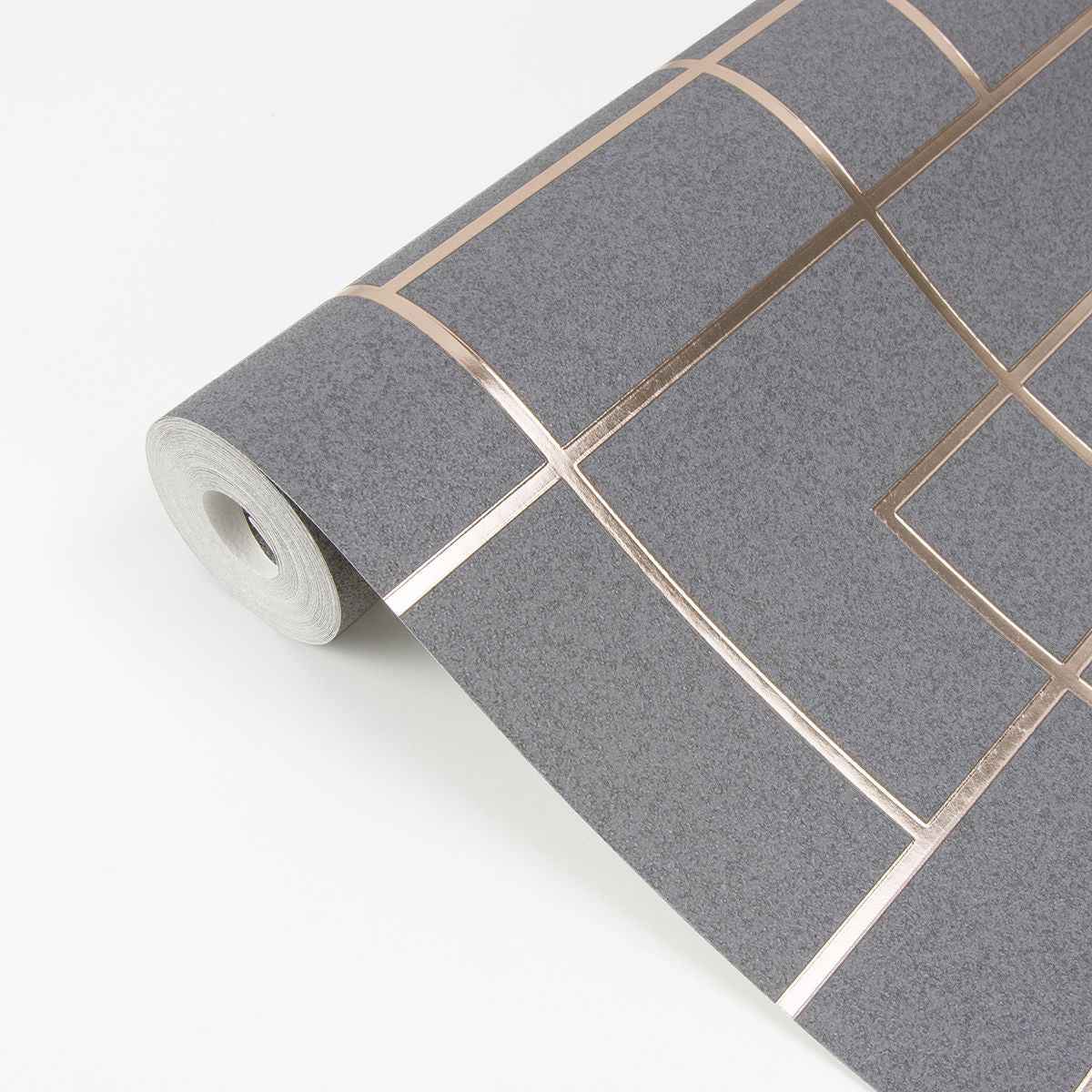 mason-dark-grey-geometric-wallpaper-york-wallcoverings-2927-42492 - York Wallcoverings Wallpaper