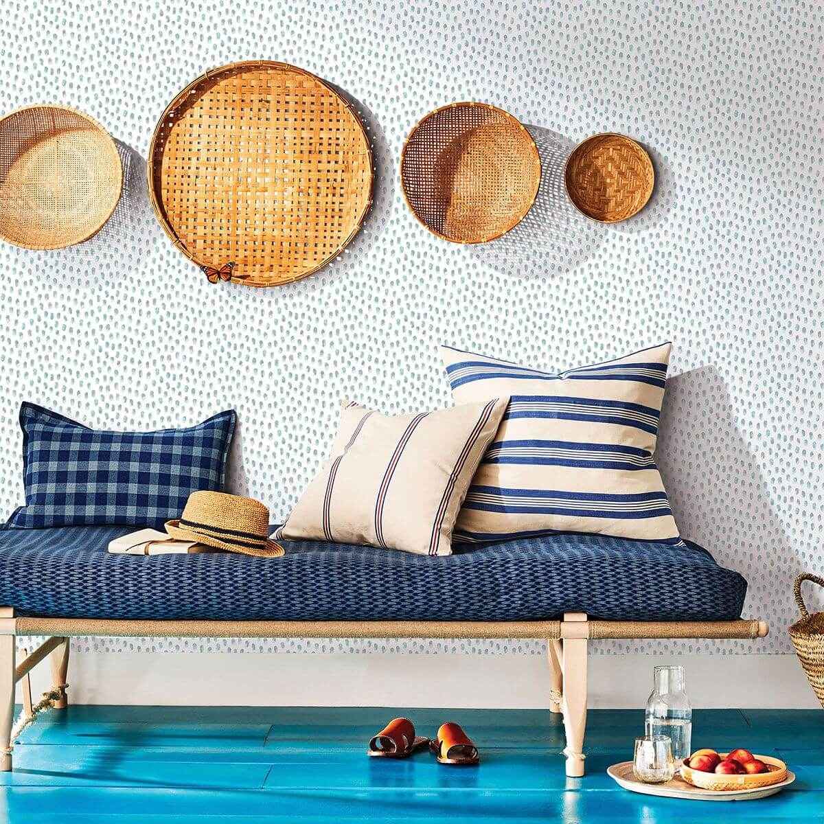 sand-aqua-painted-dots-wallpaper-york-wallcoverings-3120-13611 - York Wallcoverings Wallpaper