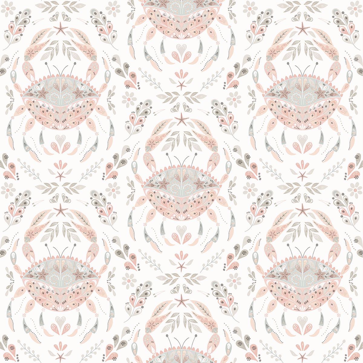 annapolis-coral-crustacean-wallpaper-york-wallcoverings-3120-13641 - York Wallcoverings Wallpaper