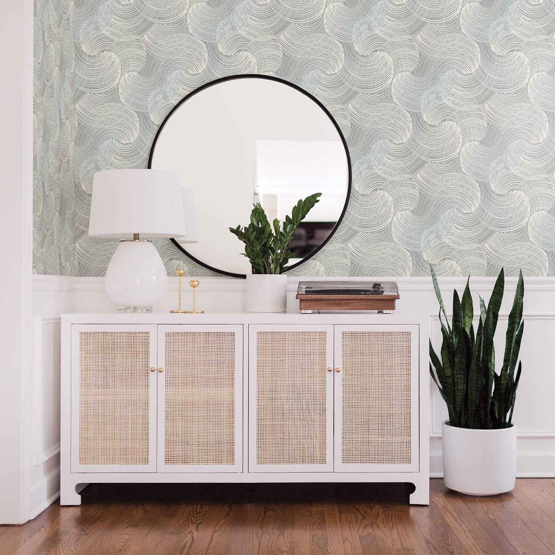 karson-teal-swirling-geometric-wallpaper-york-wallcoverings-2964-25909 - York Wallcoverings Wallpaper
