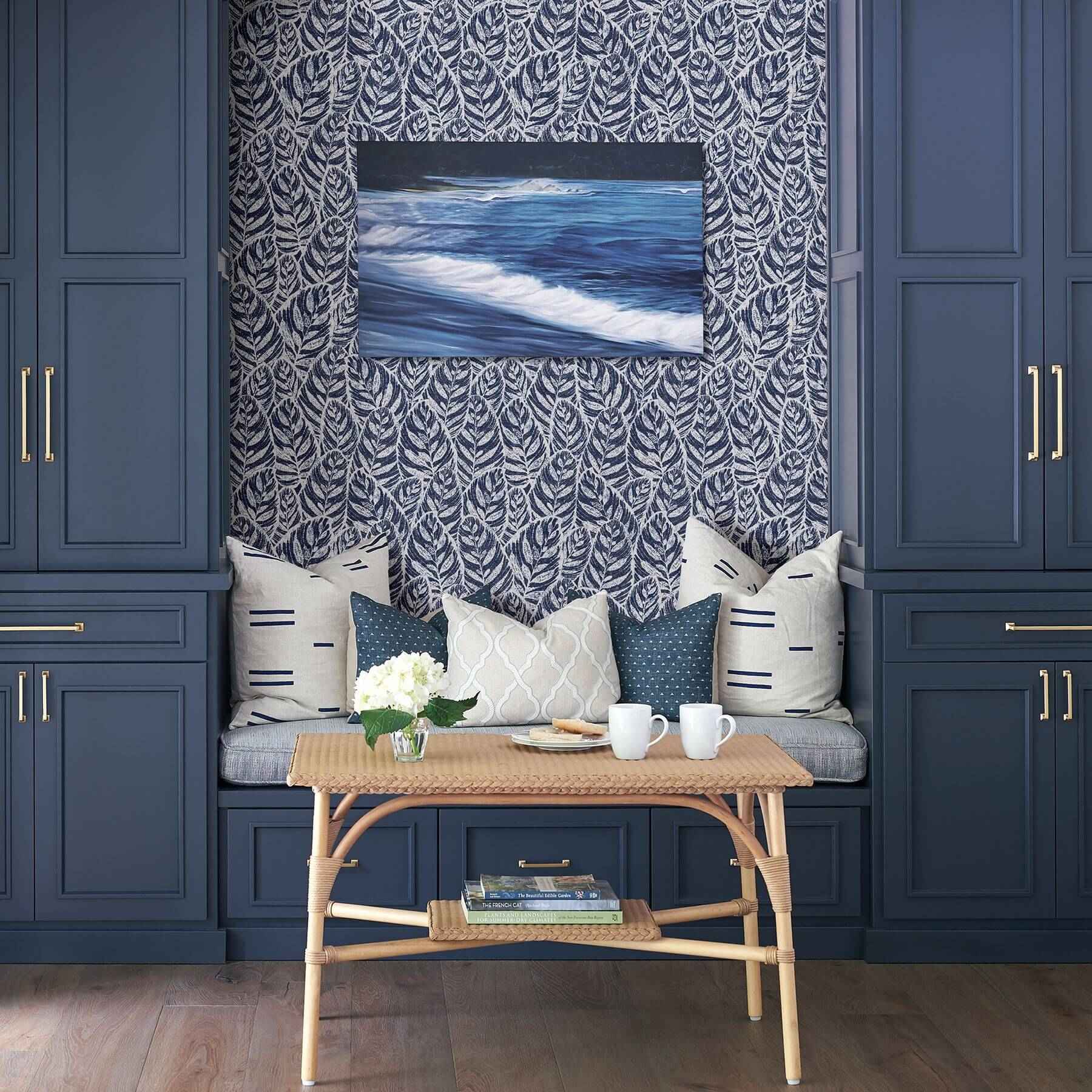 del-indigo-indigo-botanical-wallpaper-york-wallcoverings-2964-25921 - York Wallcoverings Wallpaper
