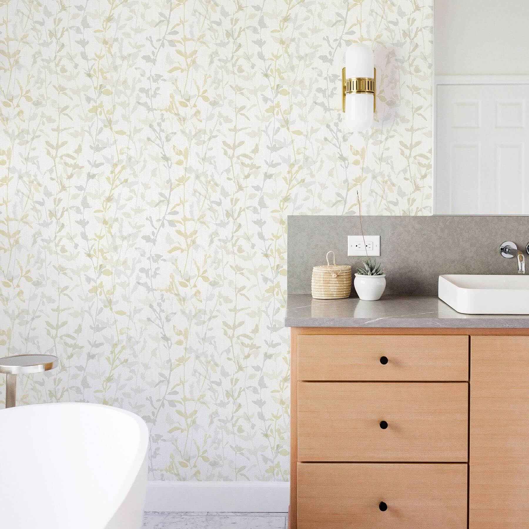 thea-light-grey-floral-trail-wallpaper-york-wallcoverings-2964-25933 - York Wallcoverings Wallpaper