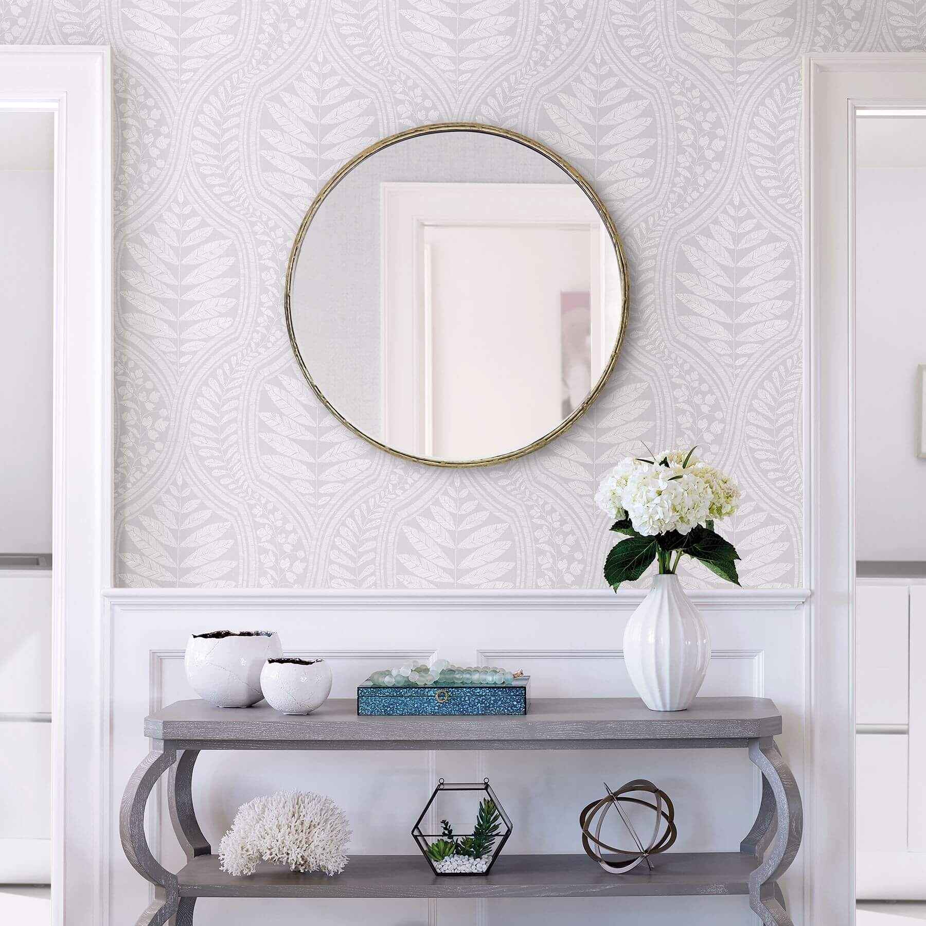 juno-light-grey-grey-ogee-wallpaper-york-wallcoverings-2964-25948 - York Wallcoverings Wallpaper