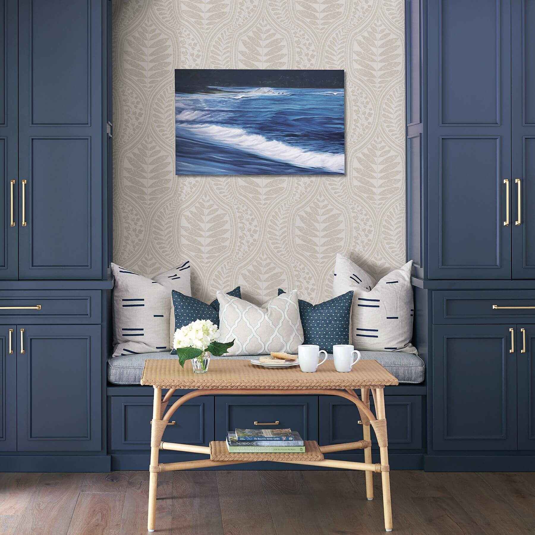 juno-beige-ogee-wallpaper-york-wallcoverings-2964-25949 - York Wallcoverings Wallpaper