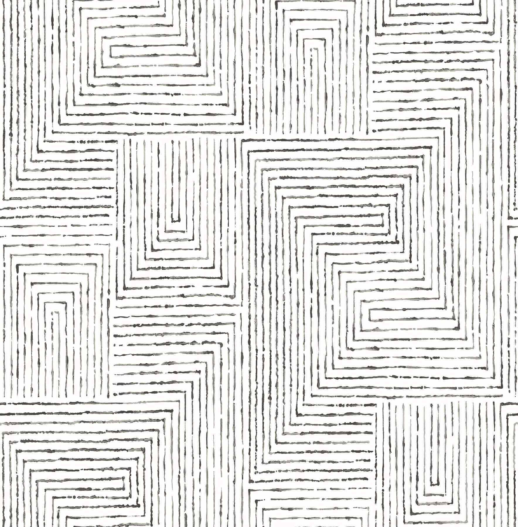 merritt-black-geometric-wallpaper-york-wallcoverings-2964-25958 - York Wallcoverings Wallpaper