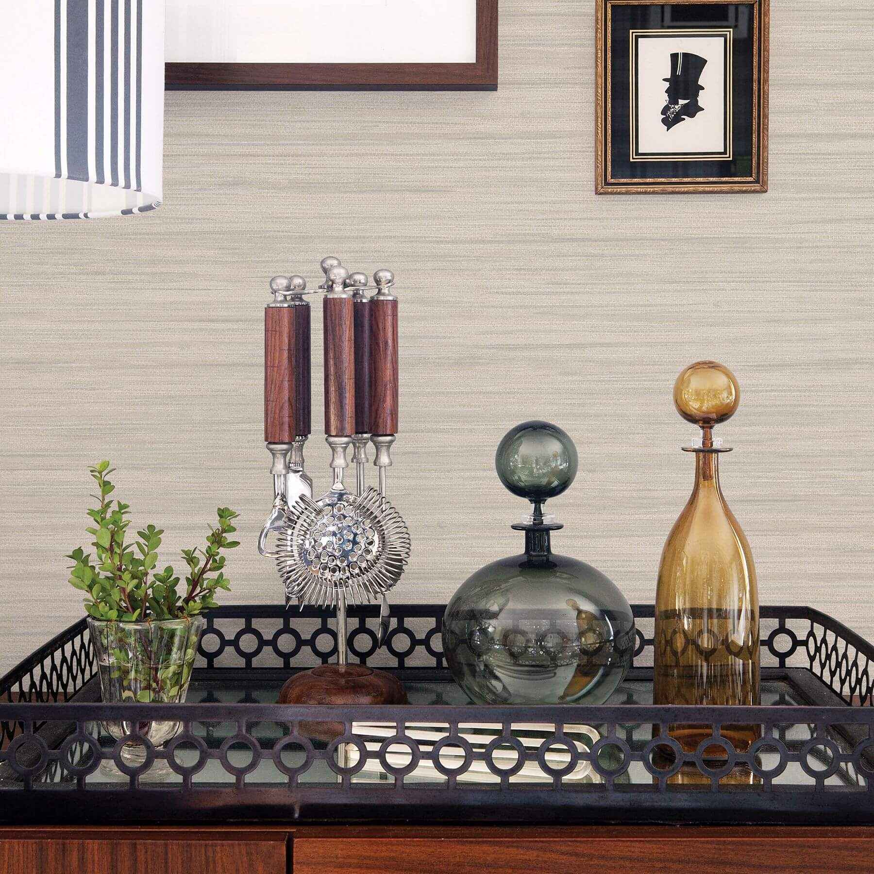 barnaby-light-grey-faux-grasscloth-wallpaper-york-wallcoverings-2964-25965 - York Wallcoverings Wallpaper
