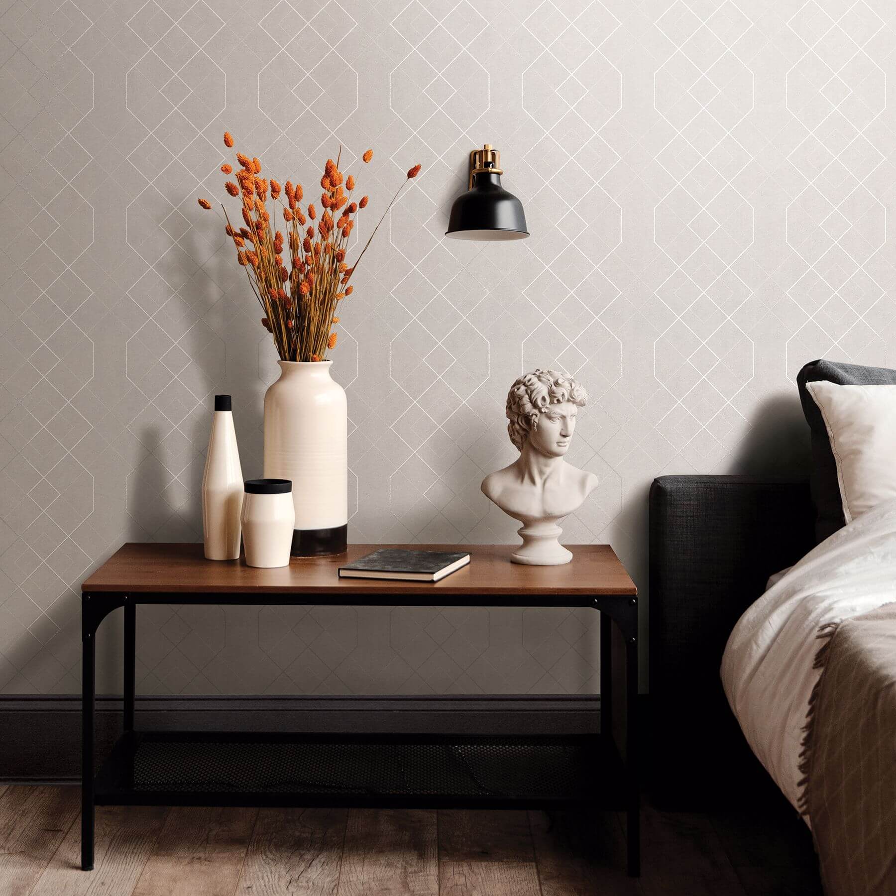 ballard-silver-geometric-wallpaper-york-wallcoverings-2964-87346 - York Wallpaper Wallpaper