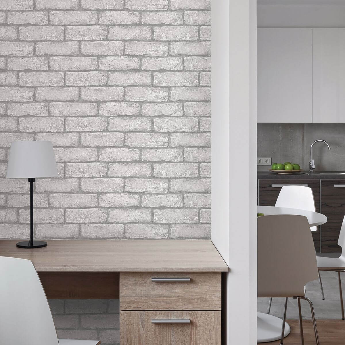 cambridge-brick-grey-peel-stick-wallpaper-york-wallcoverings-nh3060 - York Wallcoverings Wallpaper