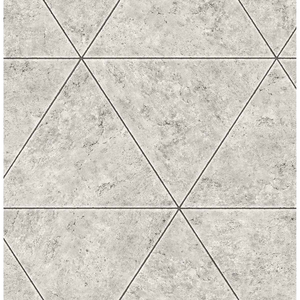 Benson Grey Marble Triangle Wallpaper - York Wallcoverings - FD41760