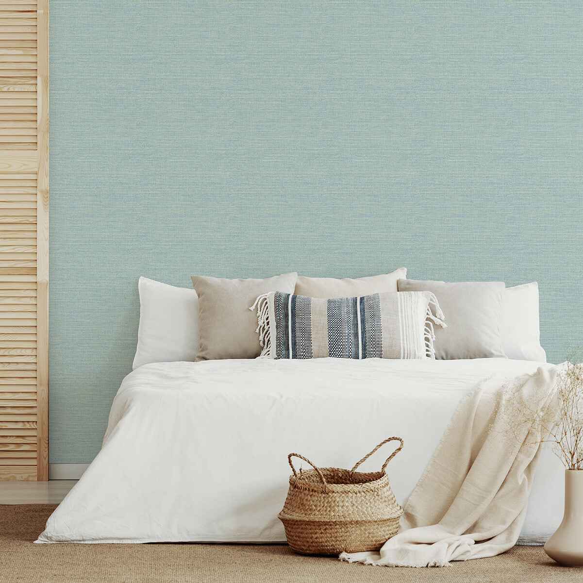 agave-aqua-imitation-grasscloth-wallpaper-york-wallcoverings-2969-24282 - York Wallcoverings Wallpaper
