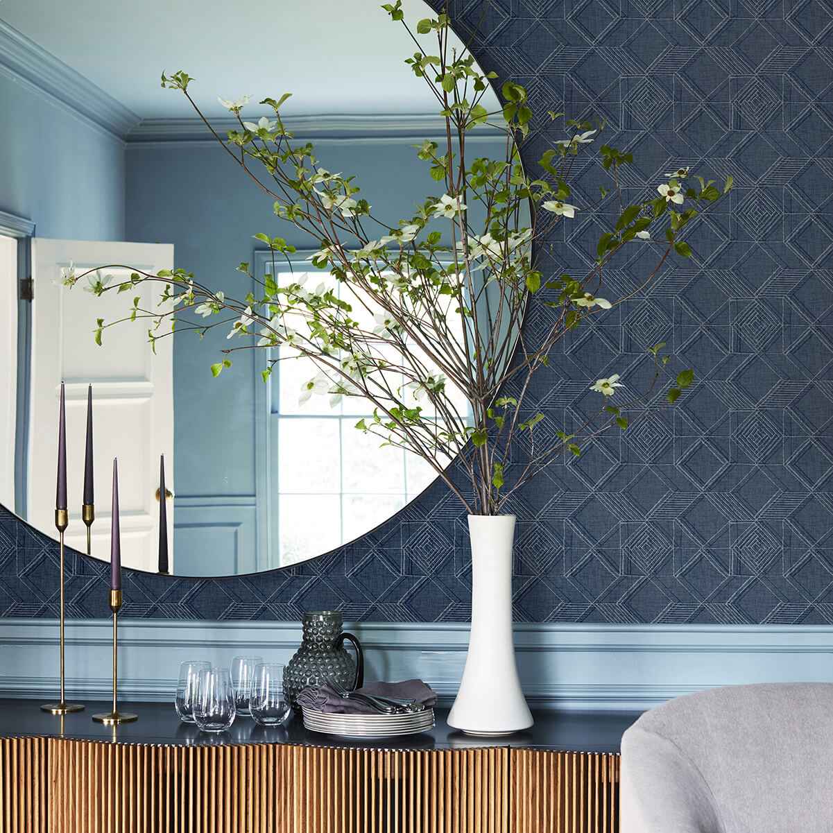 moki-blue-lattice-geometric-wallpaper-york-wallcoverings-2969-26017 - York Wallcoverings Wallpaper
