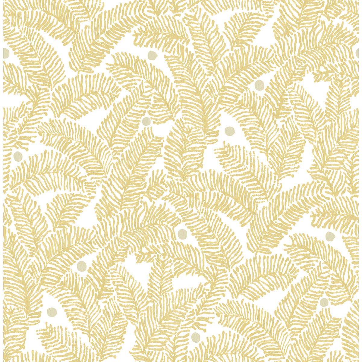 Athina Yellow Fern Wallpaper - York Wallcoverings - 2969-26032